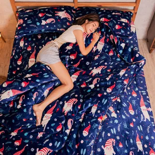 【MIT iLook】保暖抗寒蓄溫聖誕法蘭絨兩用被床包組(單人/雙人/加大-多款選)