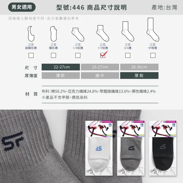 【SunFlower 三花】6雙組 男女適用專業運動襪.襪子