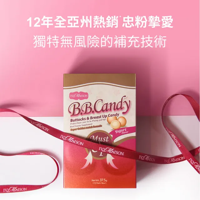 【IvyMaison】美胸15天UP有感新客首敗組(雙效自信豐盈糖-乳酸菌BB CANDY+專利Volufiline 美胸活膚霜30ml)