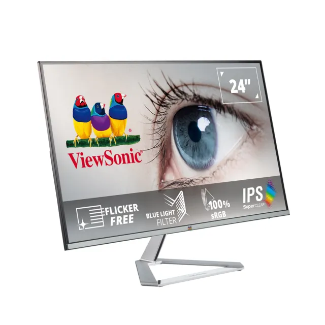 【ViewSonic 優派】VX2476-SH 24型 IPS 100Hz 美型護眼電腦螢幕(金屬質感底座/VGA/HDMI/一年無亮點保固)