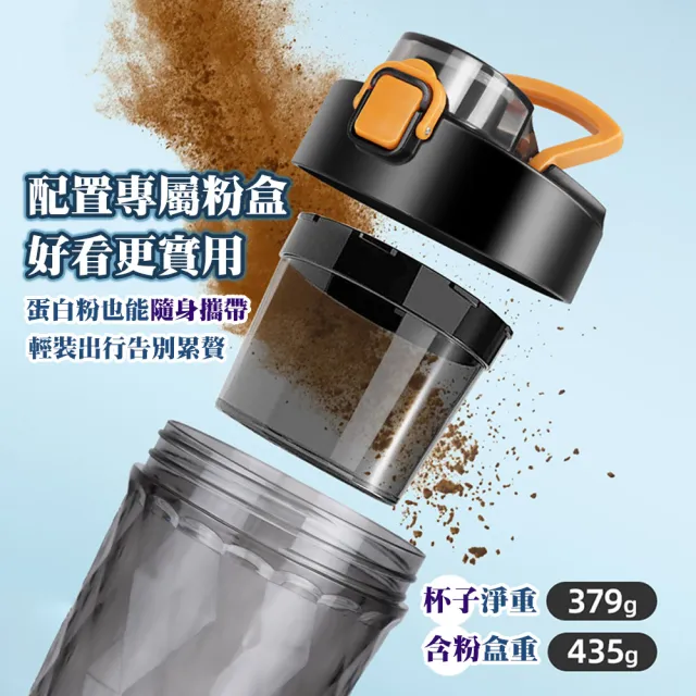 【TAI LI 太力】炫彩Tritan電動攪拌杯650ml(含粉盒)隨行杯 奶昔杯 咖啡杯 蛋白粉 搖搖杯 攪拌杯