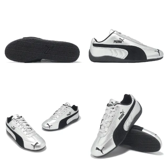 【PUMA】休閒鞋 Speedcat Metallic 男鞋 女鞋 銀 黑 皮革 賽車鞋 ROSE同款(403689-01)