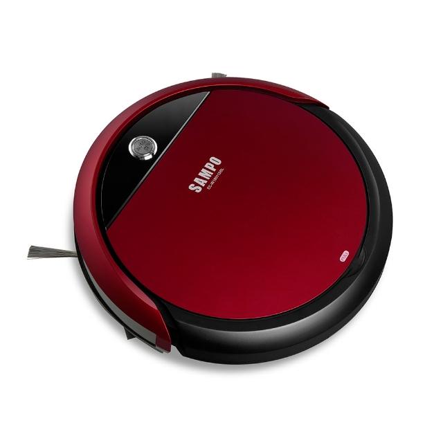 SAMPO聲寶 EC-W19011SBL 高效能智慧型掃地機器人，採用雷射掃描建立地圖，支援乾濕兩用清潔及障礙物爬坡功能。內建鋰電池，一次充電可使用50-70分鐘，自動回充設計省時省力。集塵量250ml，紅色系時尚外觀，尺寸300x300x75mm，重量僅1.95kg。配件包含遙控器、邊刷、濾網及抹布，一年保固，BSMI認證，適合現代家庭高效清潔。