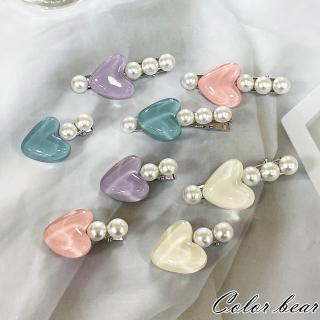 【卡樂熊】韓系氣質果凍愛心造型髮夾/邊夾(髮夾飾品)