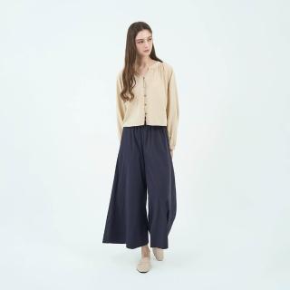 【GIORDANO 佐丹奴】女裝 肌理感 中長裙 九分褲裙 直筒長褲 寬褲(多色任選)