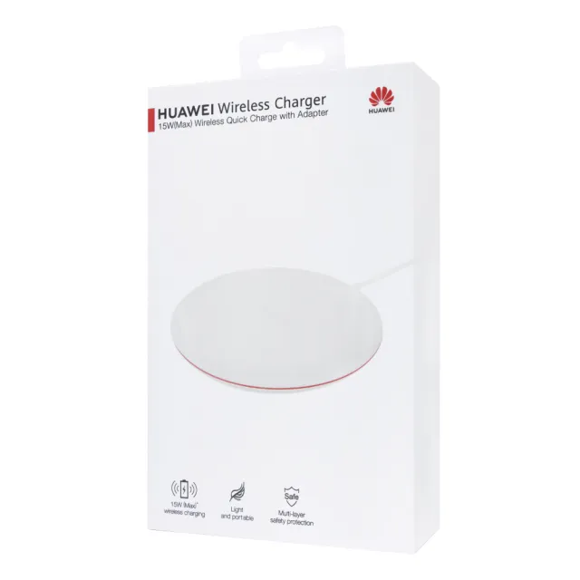 【HUAWEI 華為】原廠 無線充電板 CP60 - 贈英規充電器+Type C傳輸線 - 白色(盒裝)