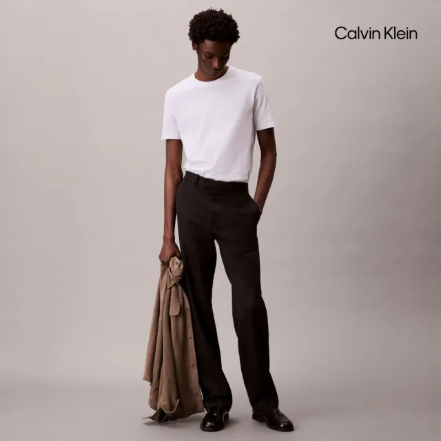 【CALVIN KLEIN】官方旗艦館CK 純色 Liquid Touch 液感圓領 T 恤_白色