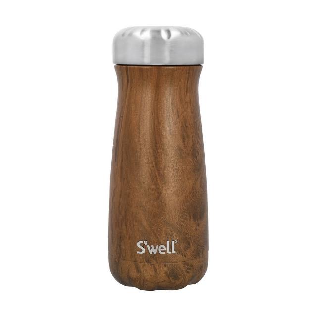【S’well】美國 Traveler不鏽鋼保溫瓶 金柚木紋470ml / swell 保溫杯 保冰杯 水壺 環保杯