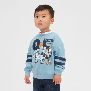 【GAP】男幼童裝 Gap x Toy Story聯名 Logo印花圓領大學T-藍色(814343)