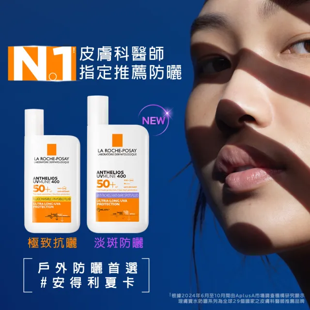 【理膚寶水】搶先上市雙入組★安得利淡斑淨亮極效夏卡防曬液 50ml(MELA夏卡)