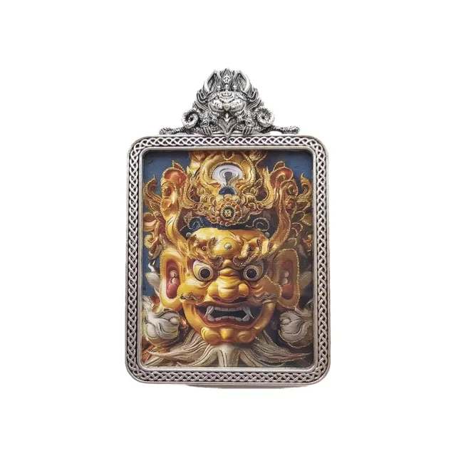 【藏古祥館】黃財神唐卡 牛龍羊狗  PA29(唐卡)