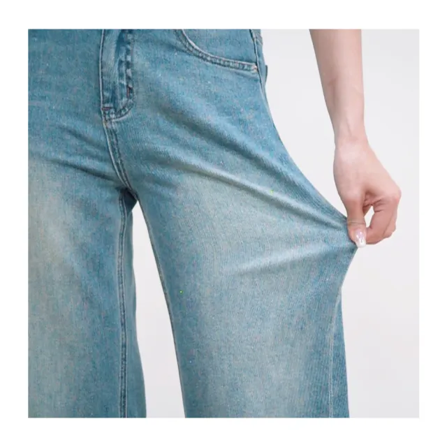 【VERTEX】匹馬棉涼感彈力水鑽牛仔褲-A