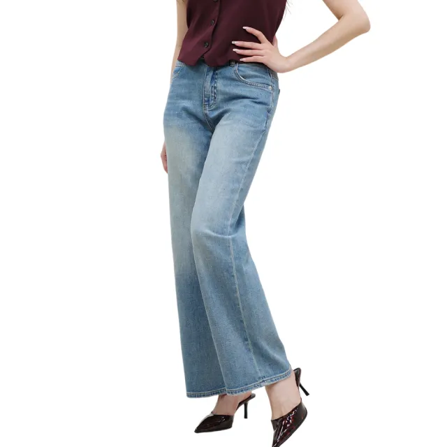 【VERTEX】匹馬棉涼感彈力水鑽牛仔褲-A