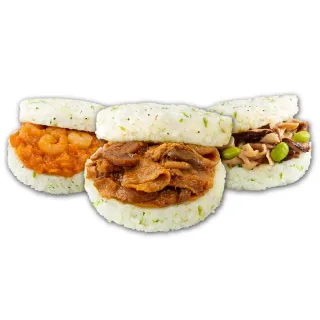 【KKLife】新．升級翠玉米漢堡含運組5盒共15顆(170-180gx3顆/盒;花椰米;壽喜牛.三杯雞.蜜汁豬.艾嘉.早餐)