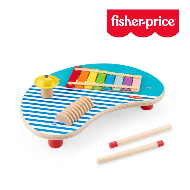 【Fisher price 費雪】木製音樂三合一敲敲樂(寶寶安撫/嬰兒玩具/彌月禮/新生兒)