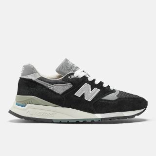 【NEW BALANCE】男 休閒鞋 經典 復古 D楦 NB 998 美製 麂皮 舒適 百搭 穿搭 黑銀(U998BL)