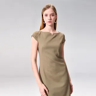 【SST&C】橄欖綠海鷗領經典修身洋裝01222504002(換季55折)