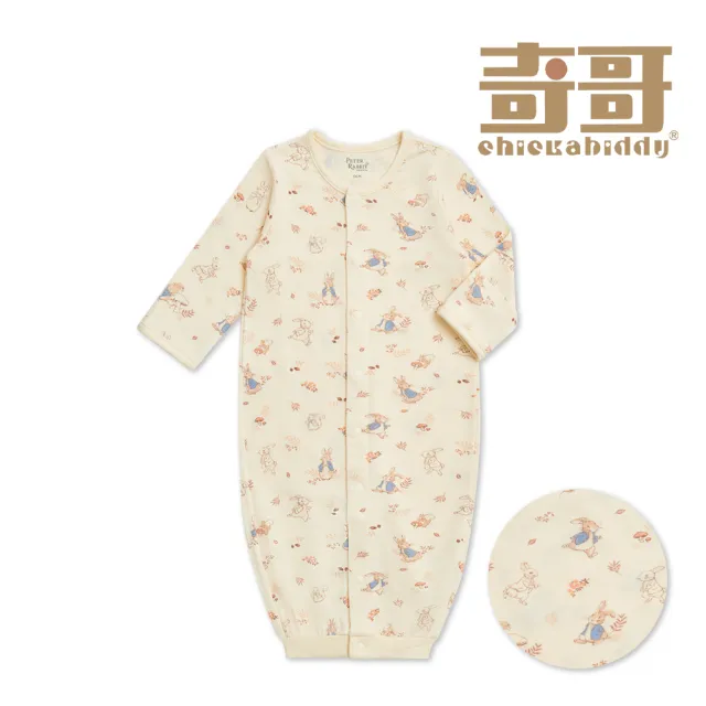 【奇哥】比得兔 嬰幼童裝 秋天童話長袍妙妙裝/連身衣-遠紅外線柔暖布(3-12個月)