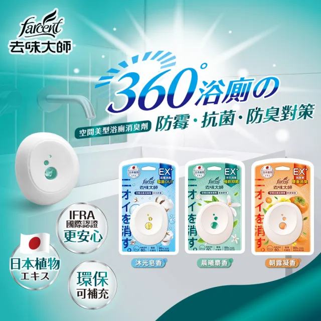 【去味大師】抗菌浴廁消臭劑/芳香劑 7ml正裝+7ml補充包(晨晞麝香/淨柔花香/朝露凝香/沐光皂香)