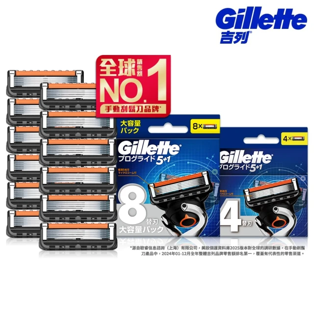 【Gillette 吉列】Proglide 無感系列5+1 刮鬍刀頭 – 超值優惠組12刀頭