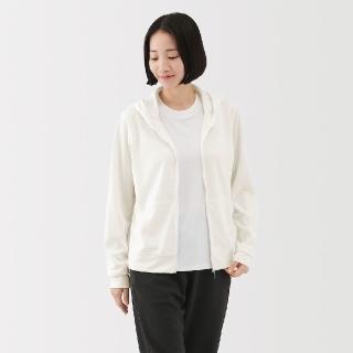 【MUJI 無印良品】女抗UV速乾拉鍊連帽外套(柔白/黑色/灰白/煙燻粉/煙燻藍)