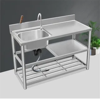 【匠俱】特厚加墻款 不銹鋼90cm洗台+平台水槽(3尺 左右兩用洗手台/洗碗槽/洗衣槽/流理台)