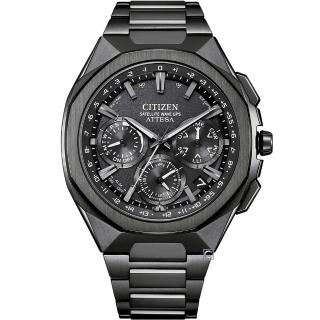 【CITIZEN 星辰】ATTESA 鈦金屬 萬年曆 GPS 光動能錶44MM 黑 (CC4105-69E)父親節 禮物 推薦