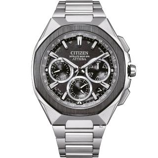 【CITIZEN 星辰】ATTESA 鈦金屬 萬年曆 GPS 光動能錶44MM 銀 (CC4104-53E)父親節 禮物 推薦