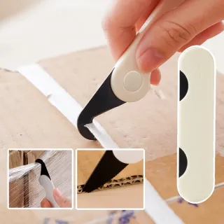 【開箱神器】雙頭安全美工刀2入(拆箱刀 鋒利 快遞 包裹刀 鐮刀型 刀具 文具 拆封刀)