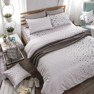 【戀家小舖】60支300織100%精梳棉兩用被床包枕套組-律動永恆(加大)