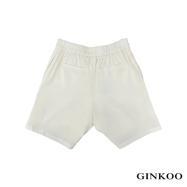 【GINKOO 俊克】假綁帶鬆緊短褲