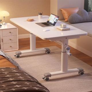 【巨匠】100*60cm電腦桌 可移動書桌電腦桌辦公桌 學生家用臥室升降桌 工作檯床邊桌(移動升降電腦桌)