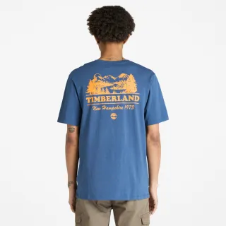 【Timberland】男款藍色休閒口袋短袖T恤(A6BRGEYO)