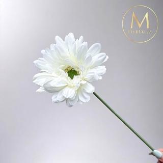 【Floral M】夏日繽紛小太陽非洲菊純潔白仿真花花材（3入組）(人造花/塑膠花/假花/裝飾花)