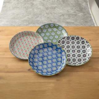 【LohasPottery 陸寶】日本製 美濃燒 Pollen 花語四色花紋 10.2吋晚餐盤(日式陶瓷盤 主菜盤 派對盤)