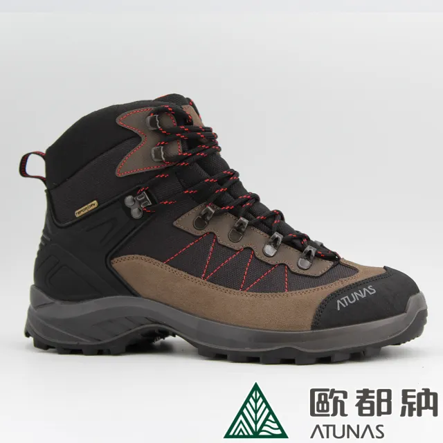 【ATUNAS 歐都納】中性款中筒防水登山健行鞋(A1GCFF08N咖啡/吸汗透氣/寬楦舒適/緩震支撐)