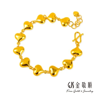 【GJS 金敬順】黃金手鍊真心波動(金重:3.14錢/+-0.03錢)