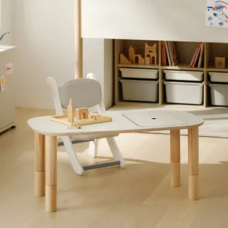 【iloom 怡倫家居】DOODLE 兒童成長桌 可增高+擴增PL收納盒(桌子 成長桌 邊桌 兒童桌 成長書桌)