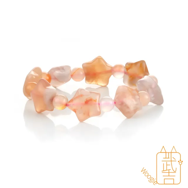 【Woogie武吉珠寶】櫻花瑪瑙開運手鍊(五角星18mm)