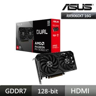 【ASUS 華碩】DUAL-RX9060XT-16G 顯示卡+華碩 SBC-06D2X-U 超薄型 藍光 COMBO 複合