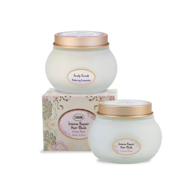 【SABON】官方直營 髮肌養護組(死海鹽頭皮磨砂膏300g+三效修護煥髮膜200ml)