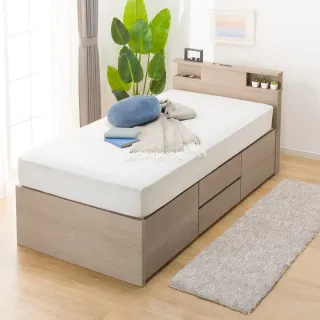 【NITORI 宜得利家居】◎單人床座 床架 N-ZIO-C BOX GW 附充電孔 附小夜燈(床座 床架 充電孔)