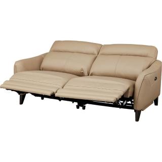 【NITORI 宜得利家居】◎3人用電動沙發 電動可躺式沙發 LS06 半皮 NW BE(LS06 電動可躺式沙發 半皮)