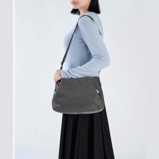 【agnes b.】小款 尼龍雙色 兩用 手提肩揹包(灰色)