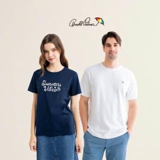 【Arnold Palmer 雨傘】男女裝-品牌經典刺繡印花親膚圓領T-shirt(多色)
