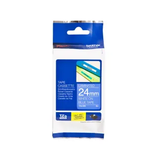 【brother】TZe-555 護貝標籤帶(24mm 藍底白字)