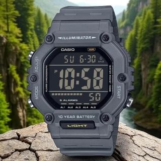 【CASIO 卡西歐】AE-1600H-8B 運動 休閒 工作 堅固實用 100米防水數位電子錶(大型LCD面板 錶徑約4.97公分)