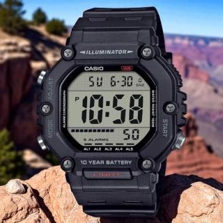 【CASIO 卡西歐】AE-1600H-1A 運動 休閒 工作 堅固實用 100米防水數位電子錶(大型LCD面板 錶徑約4.97公分)