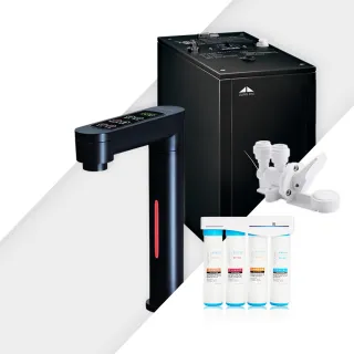 【GUNG DAI 宮黛】GD-600 冷熱觸控式廚下型飲水機（黑）+藍海淨水 BO-8111 高效能除鉛抑垢淨水器