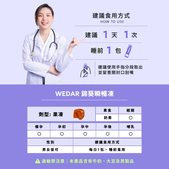 【Wedar 薇達】錦葵瞬暢凍 4盒組(10包/盒.順暢排空.酵素果凍.西班牙錦葵.日本栗子皮.黑棗酵素.韓國益生菌)
